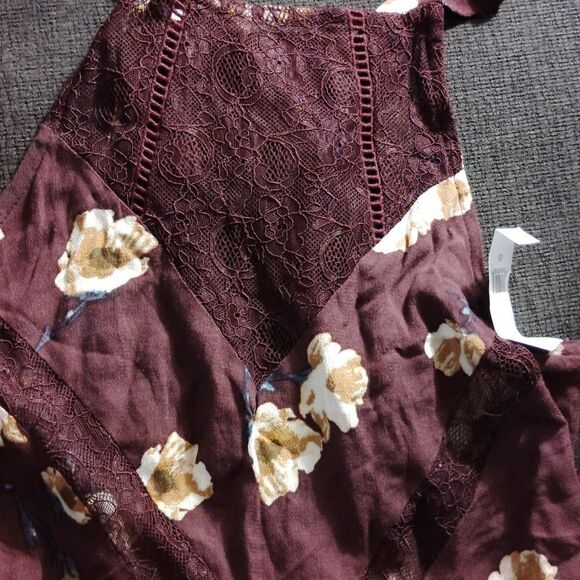 Floral Burgundy Women Dress, Kendall & kylie, Nwt, Size Xs, - Picture 5 of 5
